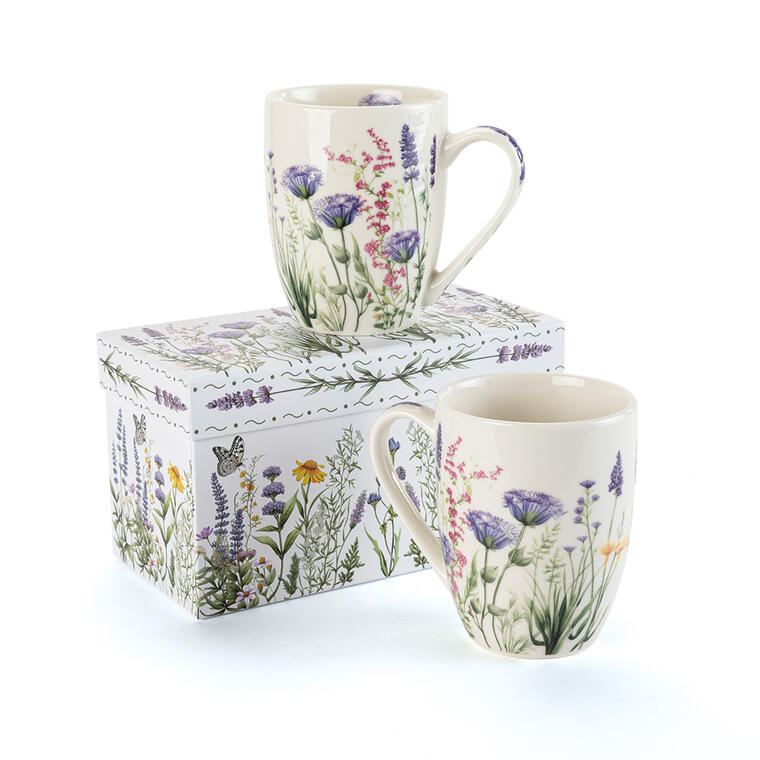 Sada porcelánových hrnků LEVANDULOVÁ ZAHRADA