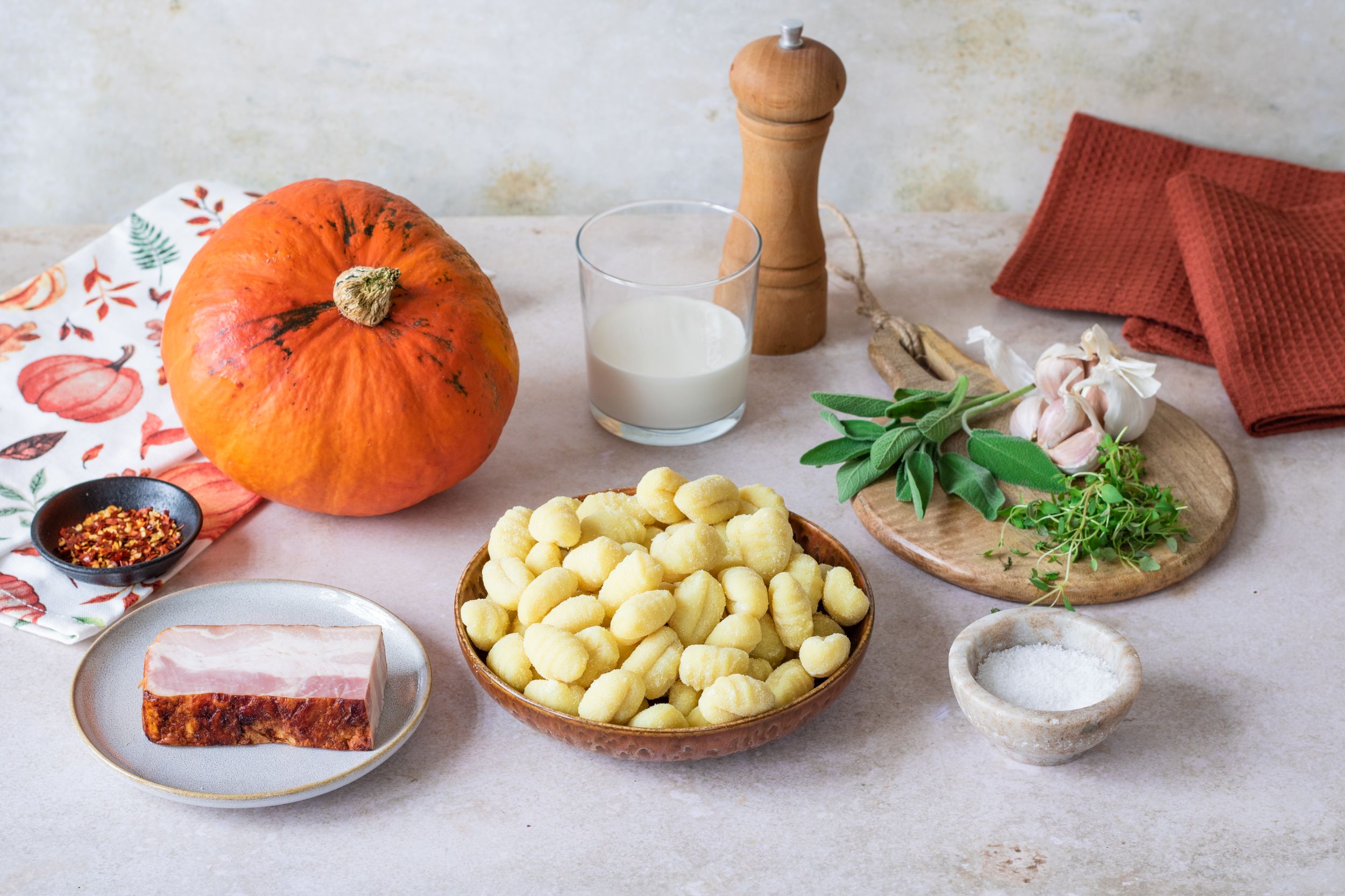 Suroviny na omáčku z dýně