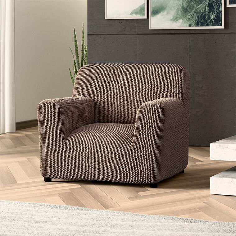 Bielastické potahy COSTINA oříšková, křeslo (š. 60 - 110 cm)