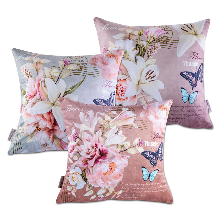 Sada 3 ks povlaků na polštářky HARLOW 45 x 45 cm