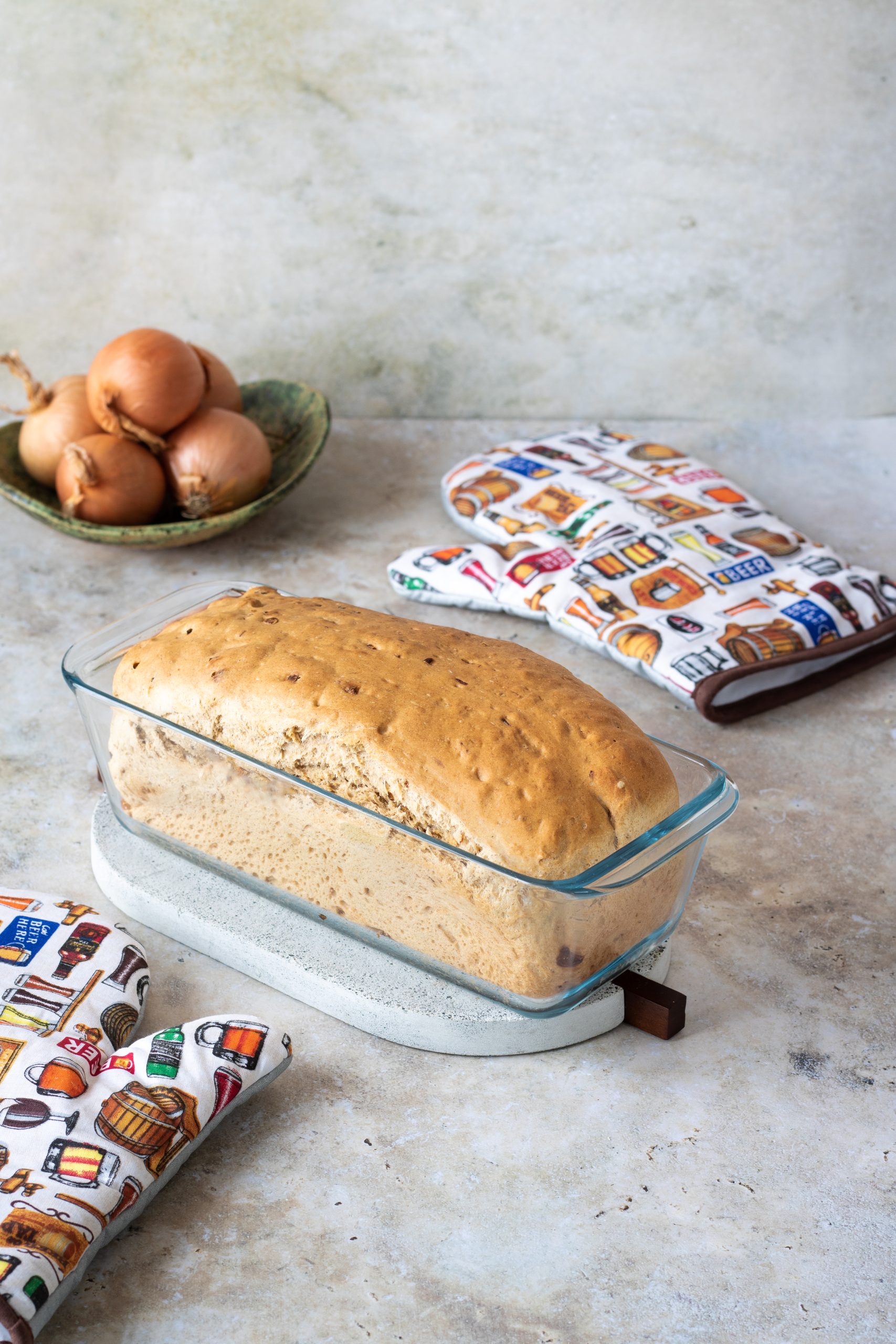 Pivní chléb s cibulí